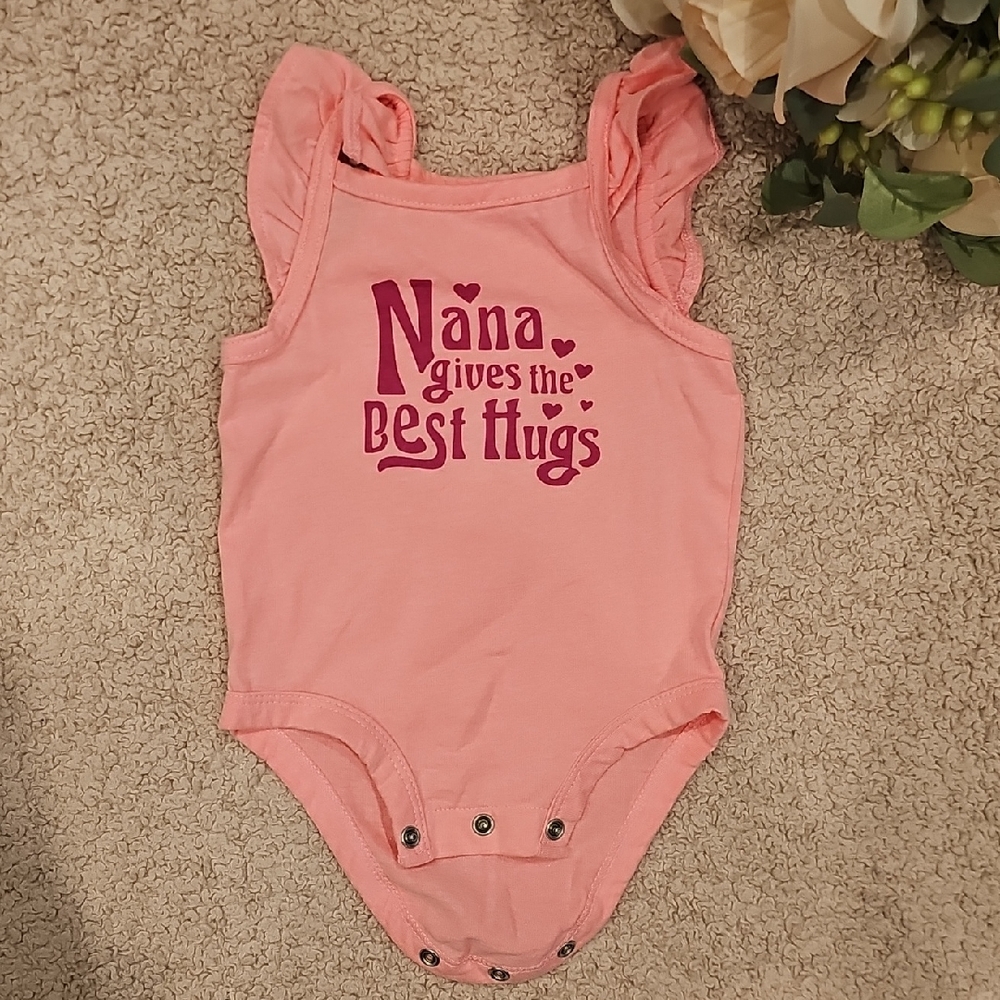 Pink Baby Onesie - Nana Gives the Best Hugs